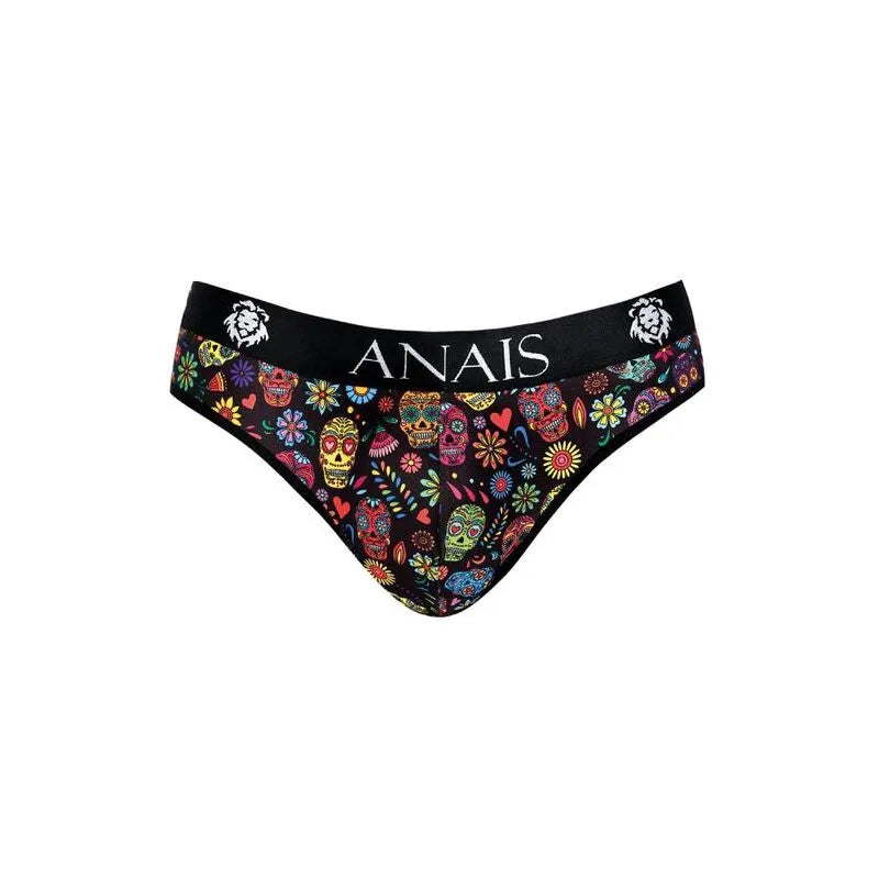 Slip homme coloré Anais Men avec motifs mexicains, taille élastique noire, confort optimal, haute qualité.