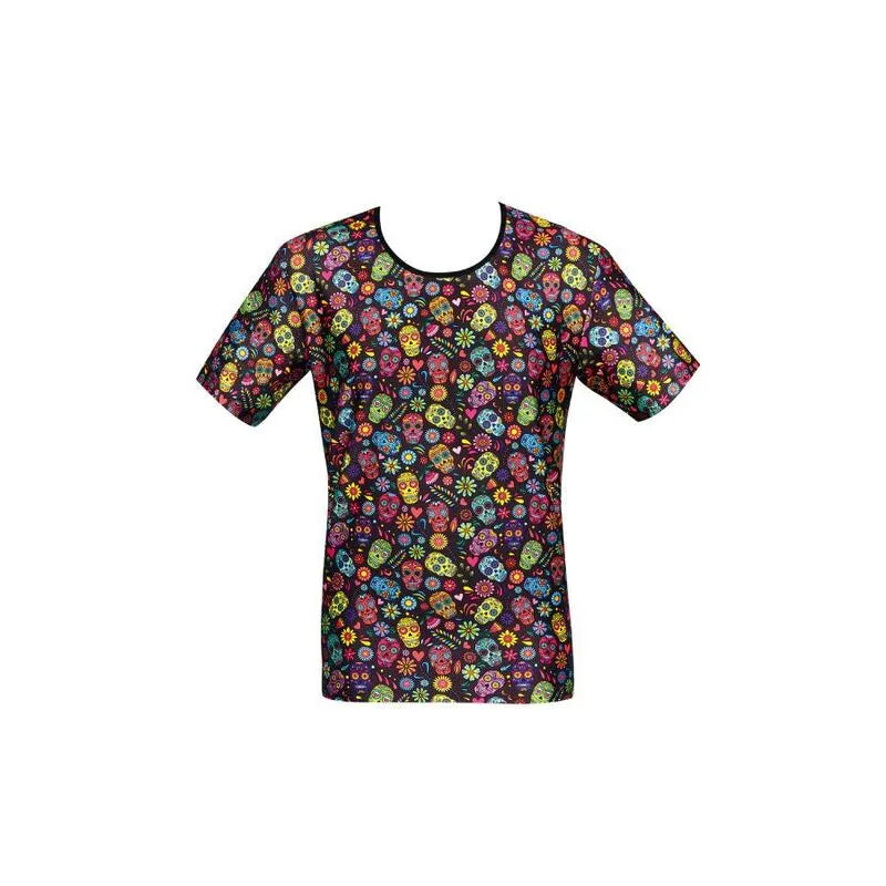 T-shirt ajusté Anais Men Mexico, motifs colorés, coupe près du corps, idéal pour un style audacieux et moderne.