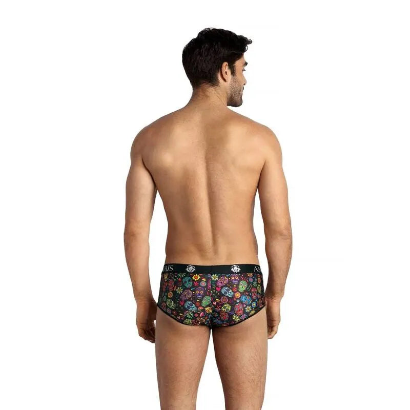Culotte homme Anais Mexico, coupe sportive, motifs colorés, ajustement parfait, vue arrière, matériaux haute qualité.