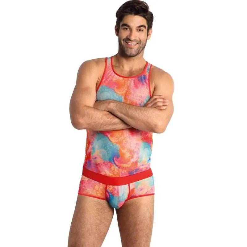 Slip homme sexy en lycra doux imprimé bananes, bande élastique, 80% polyamide, 20% élasthanne, Anais Apparel.
