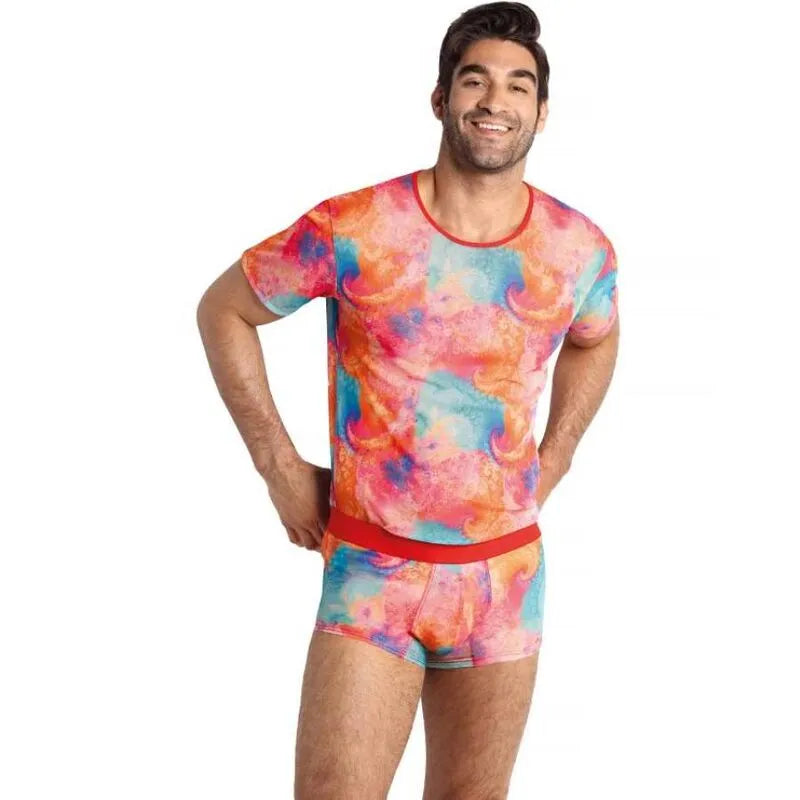 ANAIS tshirt lycra sexy imprimé banane audacieux coupe ajustée silhouette moulante confort extensible confection européenne taille XL homme gay