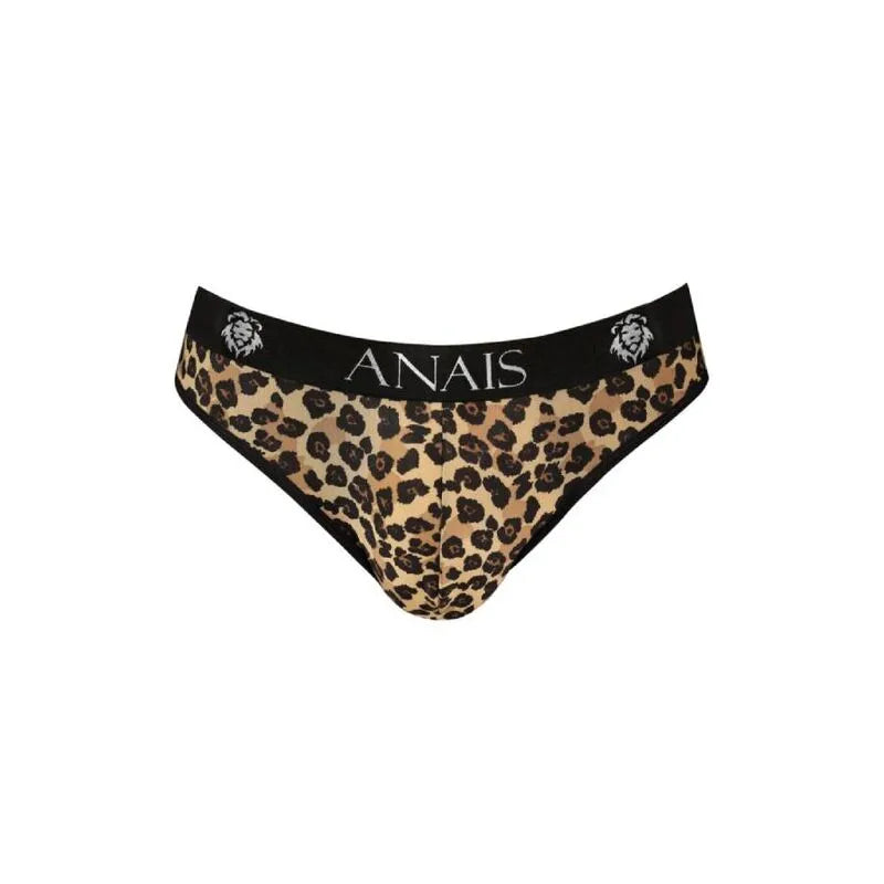 Slip homme ANAIS MEN MERCURY, imprimé animal léopard, microfibre douce, bande élastique noire à la taille.