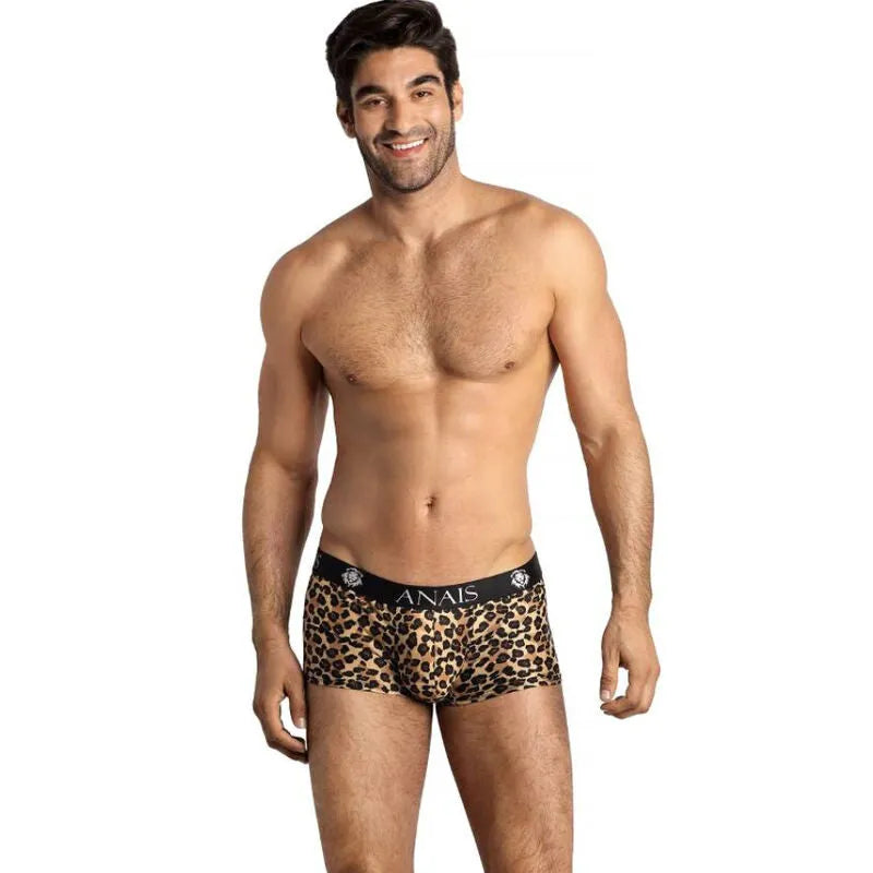 Boxer homme ANAIS MEN MERCURY imprimé animal, microfibre douce, bande élastique noire à la taille, confort optimal.
