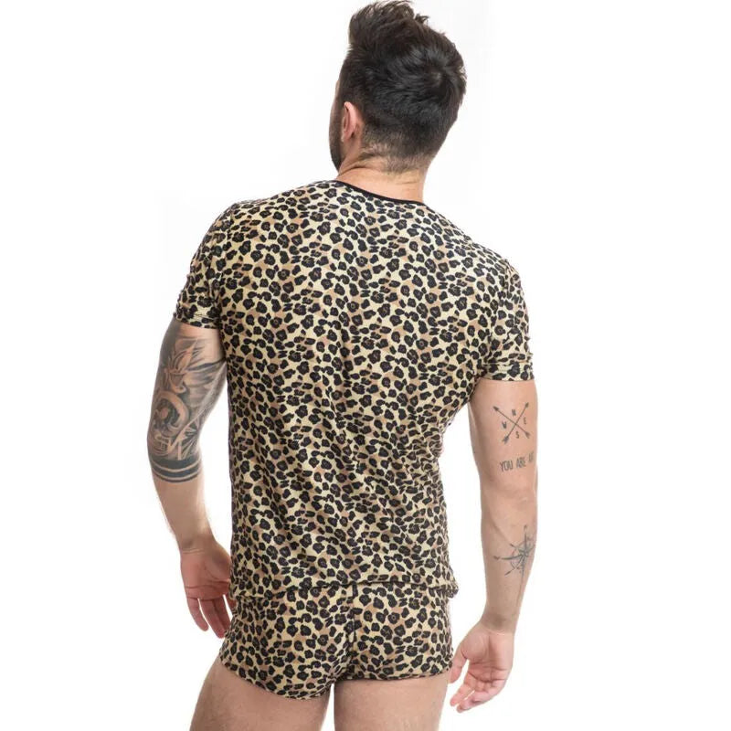 T-shirt homme imprimé animal, microfibre douce, coupe ajustée, couleur mercure, confort et style Anais Apparel.