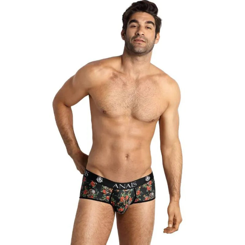 ANAIS MEN slip sport imprimé roses têtes de mort ajustement parfait