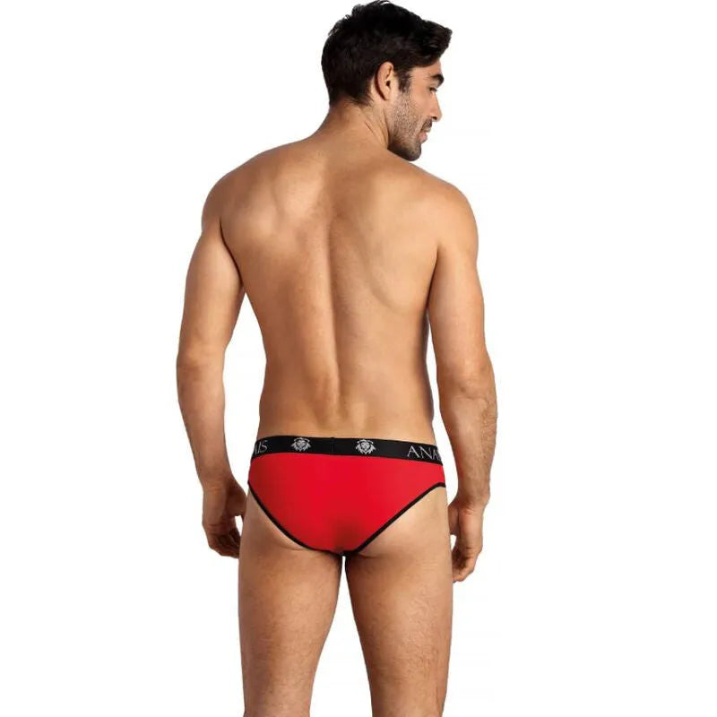 Slip homme rouge microfibre bordure noire, sexy et confortable, Anais Apparel, haute qualité, tailles S à 3XL.