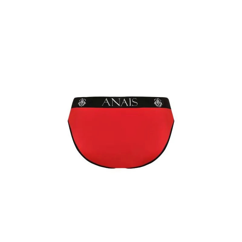 Slip homme rouge Anais, bordure noire, microfibre douce, taille élastique, confort optimal, lingerie sexy et élégante.