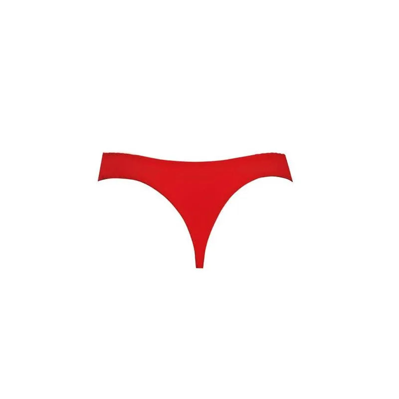 String homme rouge et noir en microfibre, design élégant et confortable, fabriqué en Europe pour un style moderne et sexy.