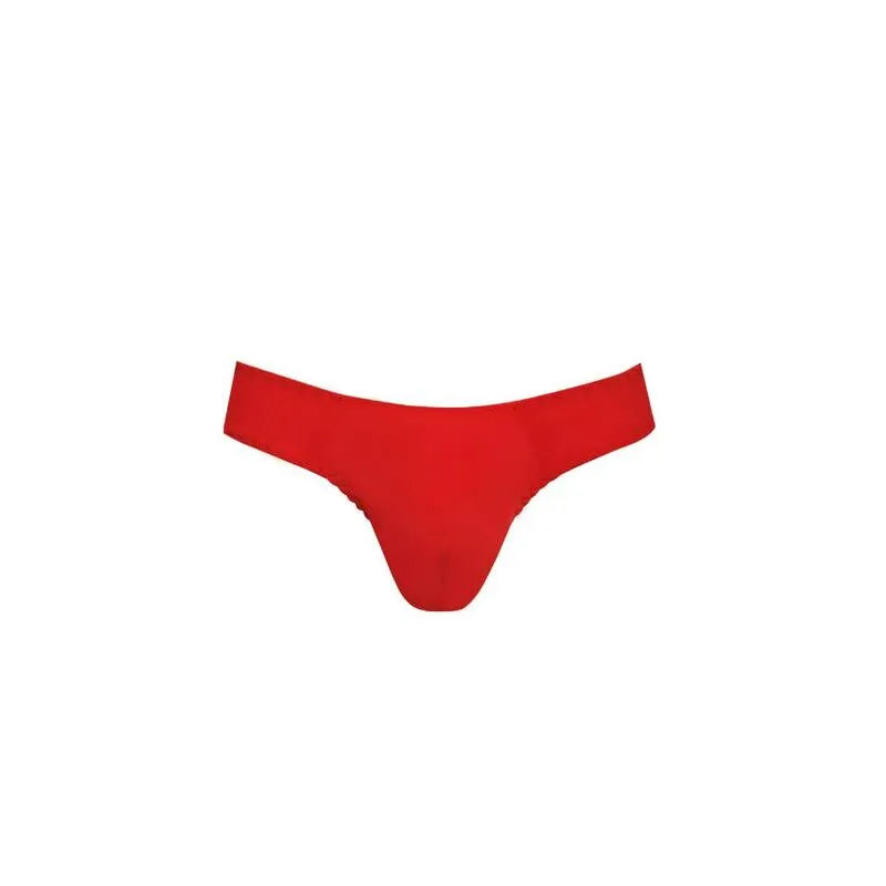 String homme en microfibre rouge et noire, design élégant et confortable, fabriqué en Europe pour un style moderne et sexy.