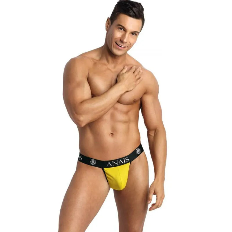 ANAIS suspensoir homme jaune sexy ajustable élastique confortable maintien coupe audacieuse polyamide élasthanne extensible douceur confection européenne tailles S M