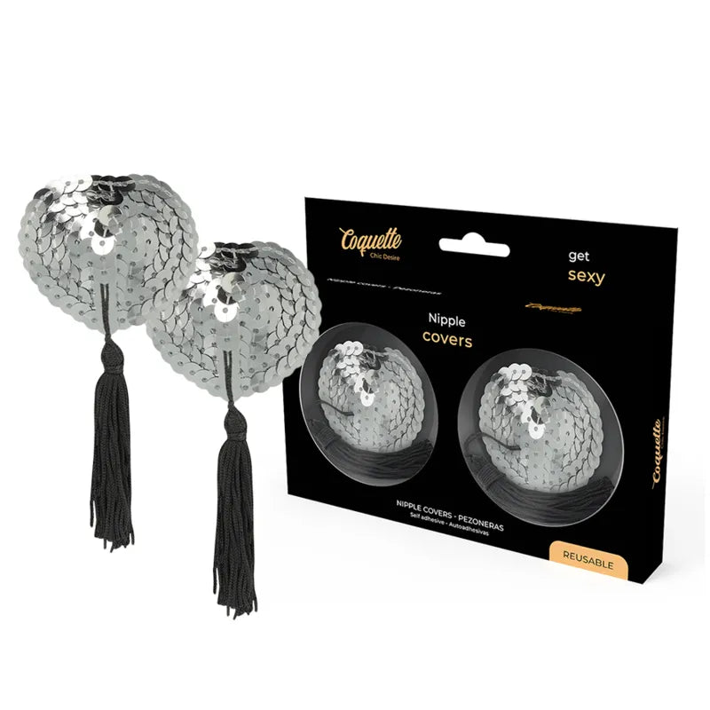 cachetétons argenté adhésif luxe coquette chic désir féminin élégante confortable ergonomique maintien sécurisé taille unique réutilisable