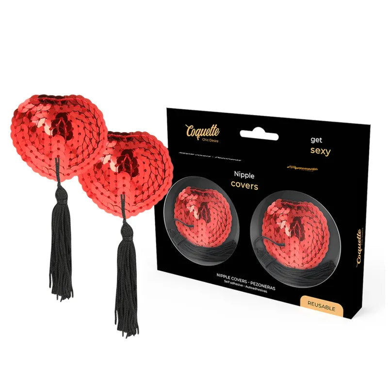 cache seins adhésifs rouge audacieux glamour sophistiqué maintien confortable satiné hypoallergénique réutilisable discret soirée intime luxe