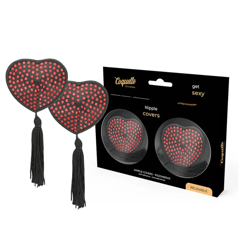 cachetetons adhésif luxe coquette chic désir rouge noir séduisant sensuel glamour maintien confort doux résistant discret réutilisable