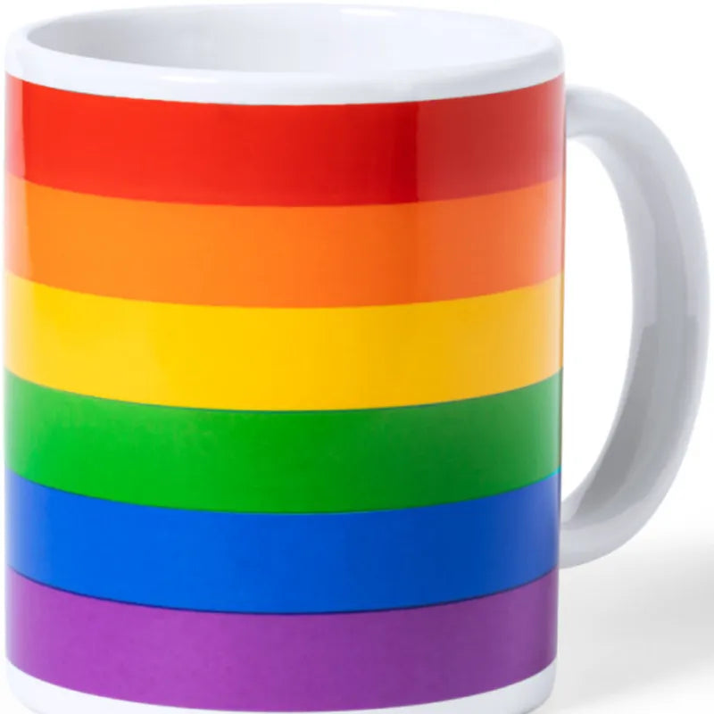 tasse céramique drapeau LGBT couleurs vives résistantes lavage emballage boîte kraft individuelle cadeau fierté inclusivité durable robuste réutilisable quotidien bureau