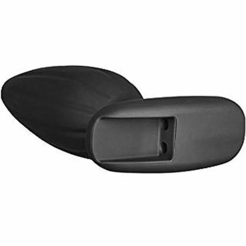 Plug anal noir en silicone ElectraStim, taille moyenne, texture striée, base incurvée, pour plaisir électro-stimulation.
