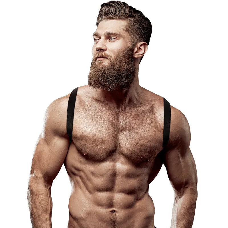 harnais torse homme cuir végétalien ajustable style Séville danse élégant sexy réglable confortable poitrine bretelles multiples taille unique