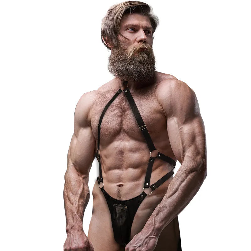 harnais corps cuir vegan ajustable confort ergonomique Séville style unique homme audacieux polyamide élasthanne doux durable