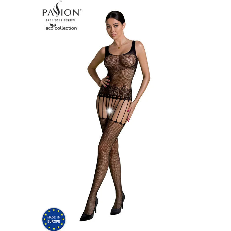 body sexy écologique noir nylon régénéré recyclé élasthanne dégradable hypoallergénique doux extensible moulant ajustable taille unique durable