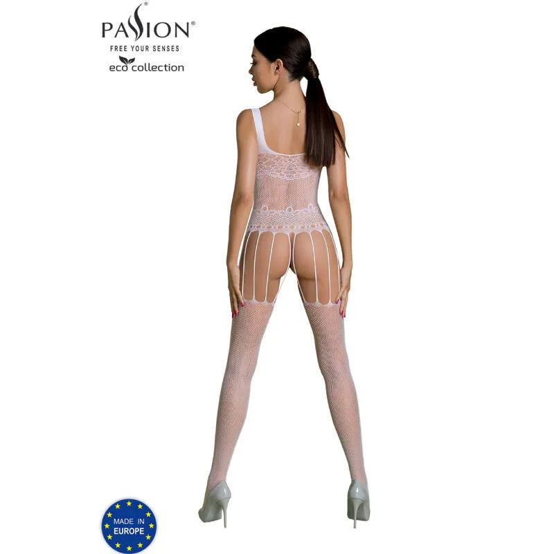 Body blanc taille unique en nylon régénéré, hypoallergénique, élégant et écoresponsable pour mode durable.
