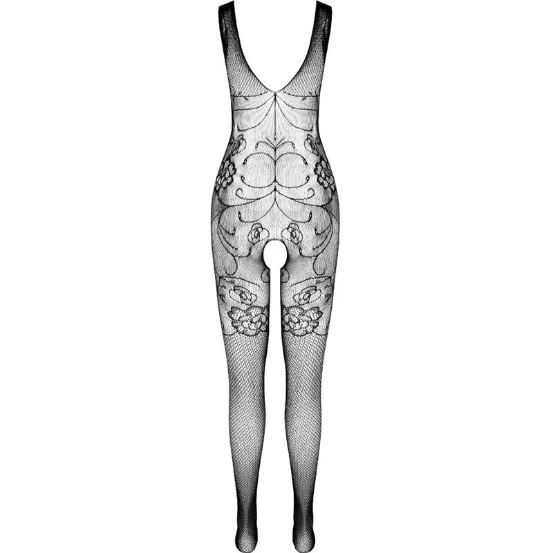 Body noir en nylon régénéré, design élégant, taille unique, hypoallergénique, extensible, respirant, écologique.