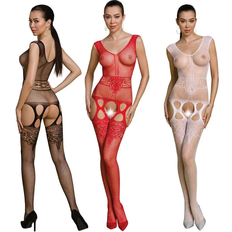PASSION BODYSTOCKING ECO COLLECTION BLANC BODY SEXY ÉCOLOGIQUE MATIÈRES RECYCLÉES SILHOUETTE MODERNE