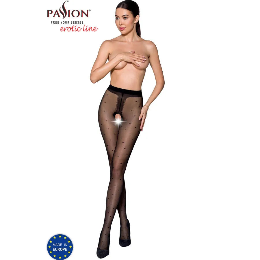 bas élégants noirs ouverture cuisses sensuelle décoration moderne femme dynamique vingt deniers polyamide élasthanne finesse confort