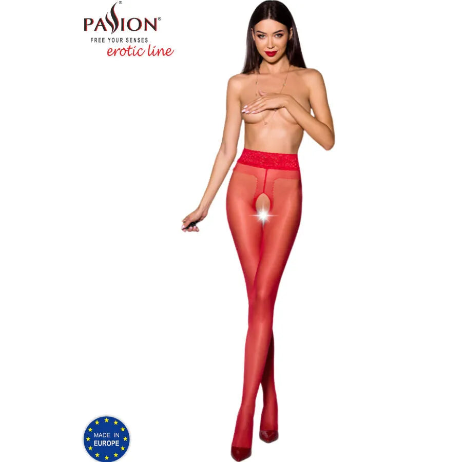 Bas classiques ouverture cuisses femmes élégance rouge vingt deniers hypoallergénique confort douceur résistance polyamide élasthanne silhouette raffinée printemps été