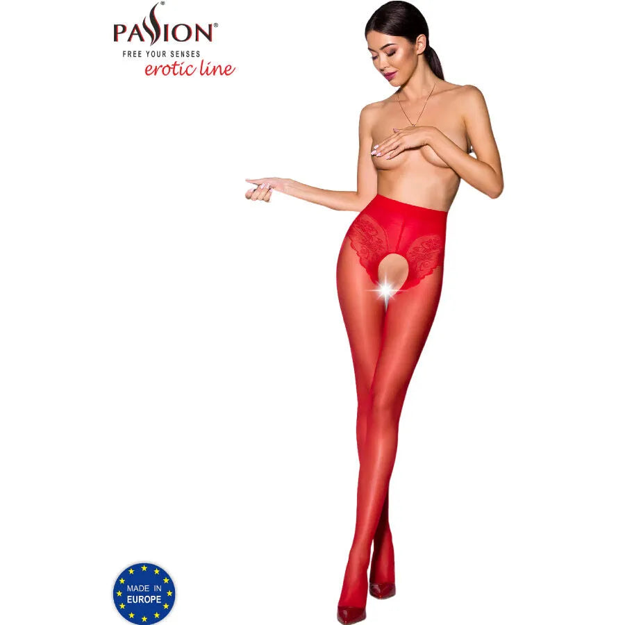 Bas élégants audacieux femme moderne coupe inhabituelle culotte décorative rouge troisquarts trente denier finesse transparence glamour confort extensible polyamide elasthanne