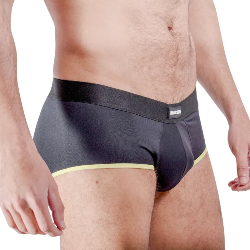 slip homme jaune foncé lycra respirant coupe classique rehaussement
