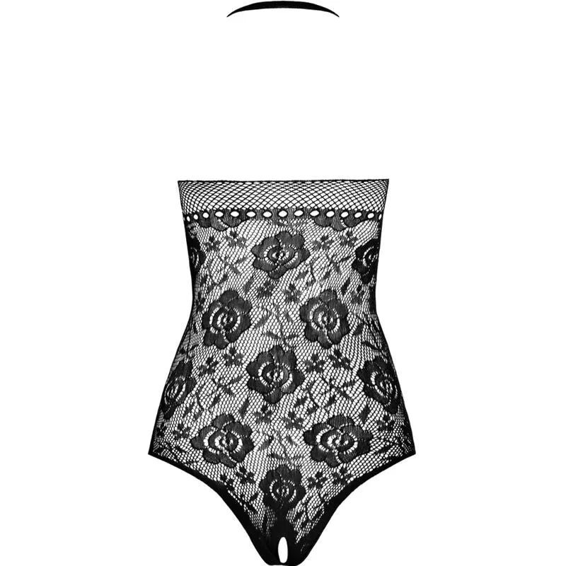 PASSION BS094 Bodystocking Noir Dentelle Sexy Résille Sensuelle Taille Unique