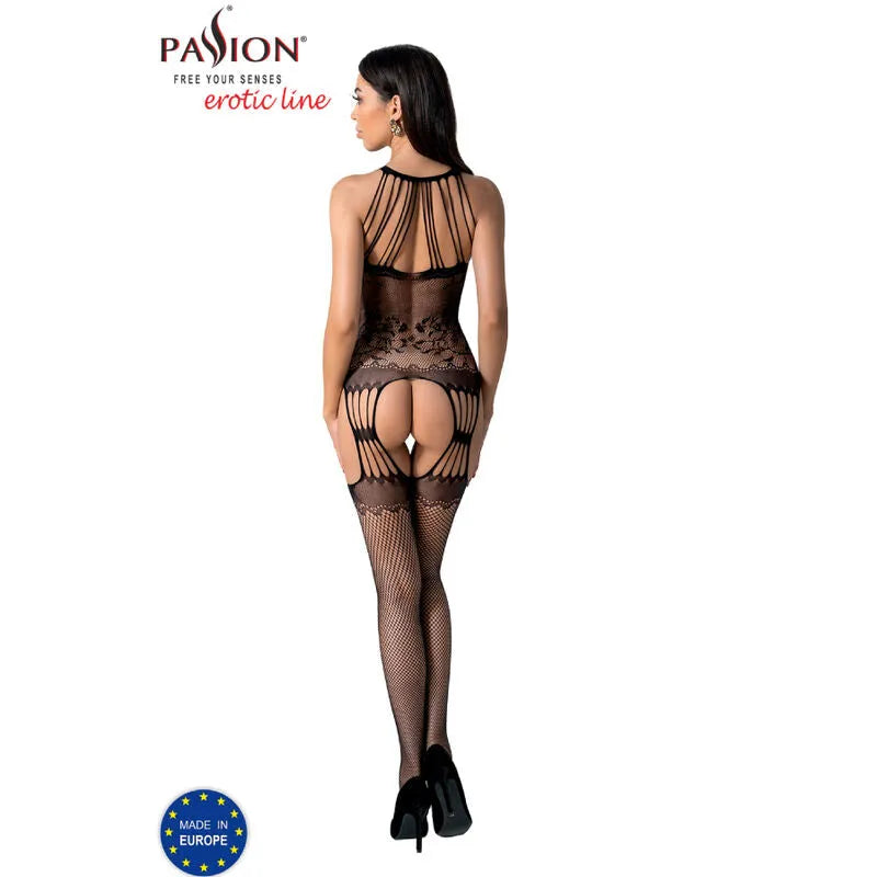 PASSION bodystocking noir dentelle sexy résille taille unique élastique Europe