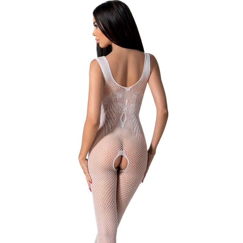 PASSION bodystocking résille sexy imprimé polyamide noir rouge blanc