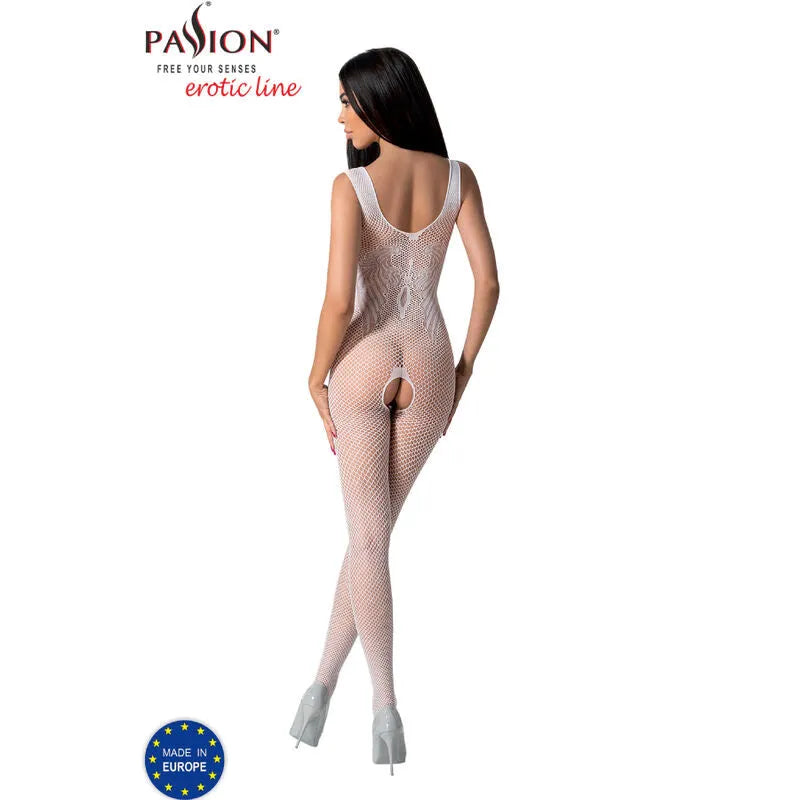 PASSION bodystocking résille sexy imprimé polyamide noir rouge blanc