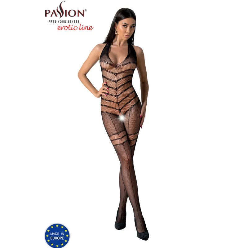 PASSION Bodystocking résille sexy dentelle noire rouge blanc taille unique