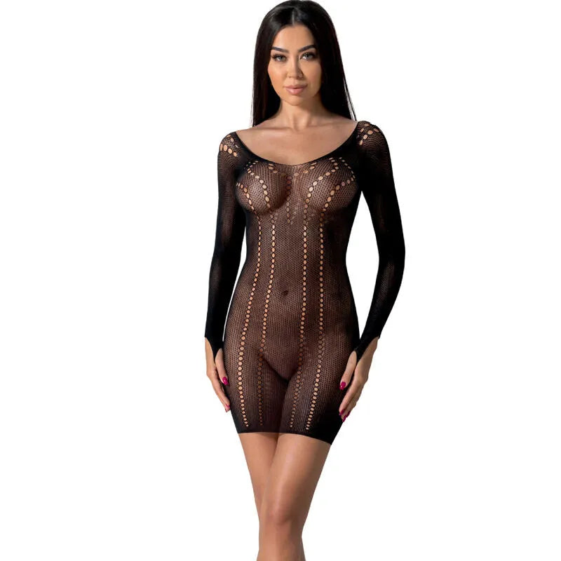 PASSION BS101 bodystocking sexy résille dentelle noir rouge blanc taille unique