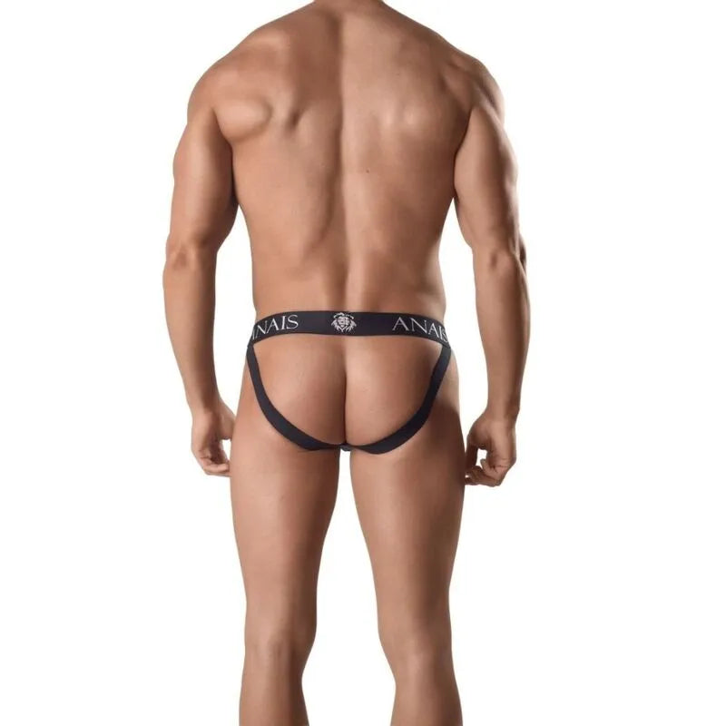 Jock strap noir Anais Men, maille, coupe audacieuse, fesses exposées, ajustement parfait, lingerie masculine sexy.