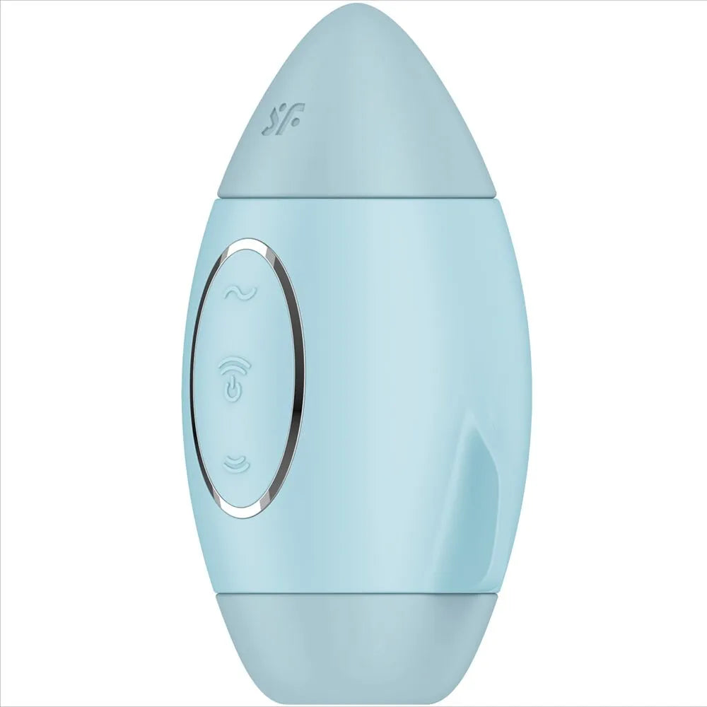 Satisfyer Mission Control bleu petit vibromasseur double impulsion stimulation clitoridienne plaisir personnel silicone médical grade bien-être intime orgasmes intenses