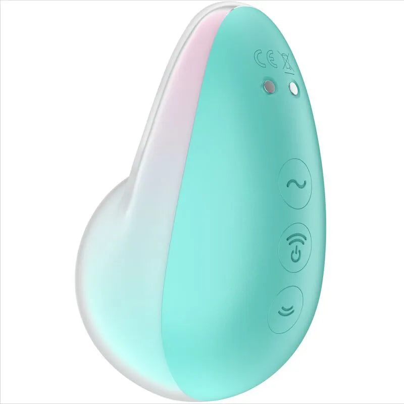 Stimulateur clitoridien sans contact Satisfyer Pixie Dust Blue Air Pulse 11 programmes silicone médical hypoallergénique discret pour femmes et couples
