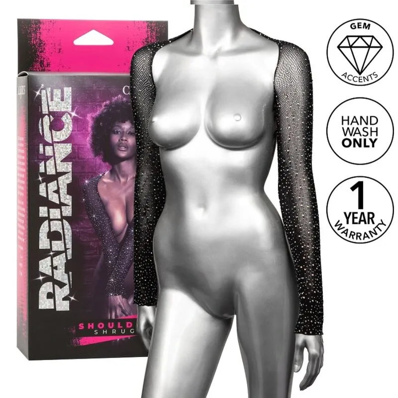 boléro maille extensible strass brillant lingerie sexy scintillant glamour ajusté confortable respirant nylon doux léger taille unique soirée intime