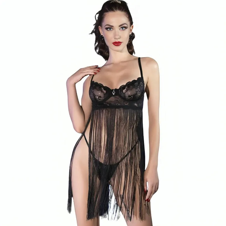 CHILIROSE CR4496 nuisette noire lacets soutien gorge armatures intégrées séduisante élégante dentelle satin maintien confort ajustement
