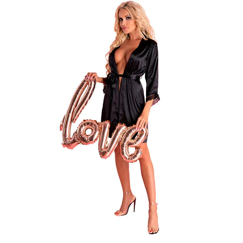 Ariladyen Black peignoir string femme dentelle élégante confort luxe Livco Corsetti