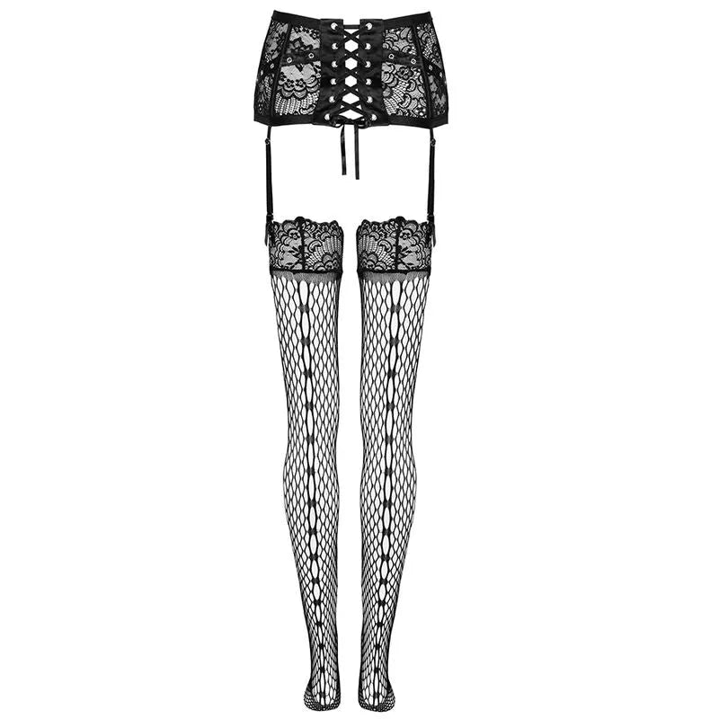 Porte-jarretelles dentelle noir élégant ajustable Livco Corsetti Fashion