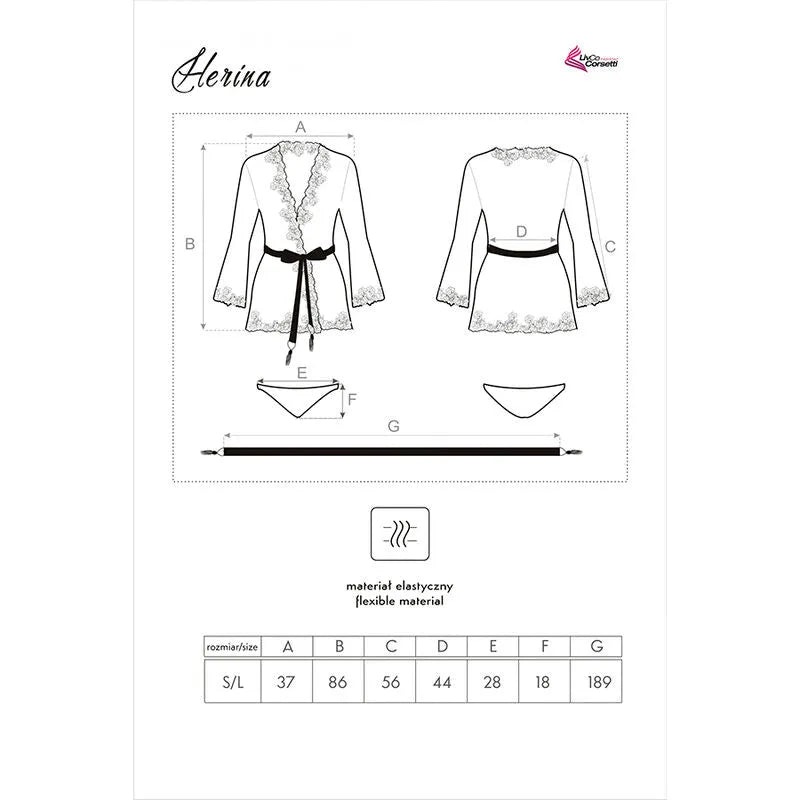 Peignoir sensuel noir Livco Corsetti polyamide élasthanne soirée romantique