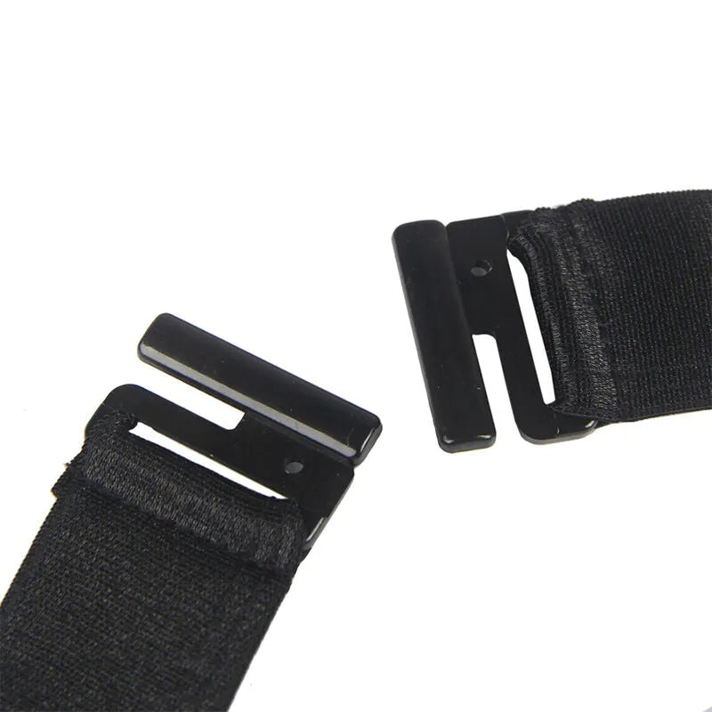 Attache noire en tissu extensible pour costume sexy servante, détail élégant et confortable, grande taille L/XL.