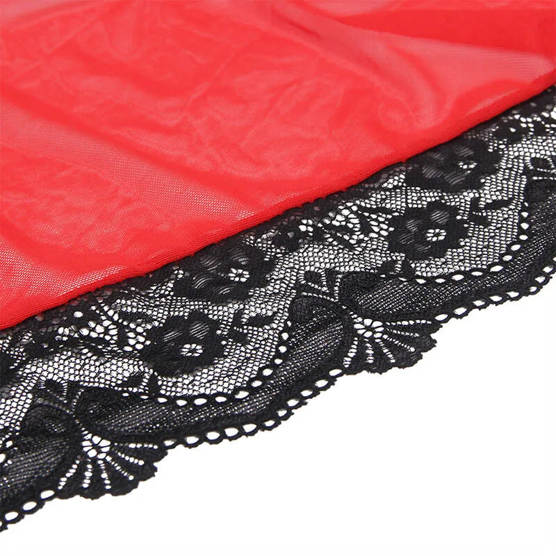 robe tulle transparente rouge dentelle Subblime lingerie sexy confortable souple séduisante sophistiquée captivante raffinée romantique glamour string assorti
