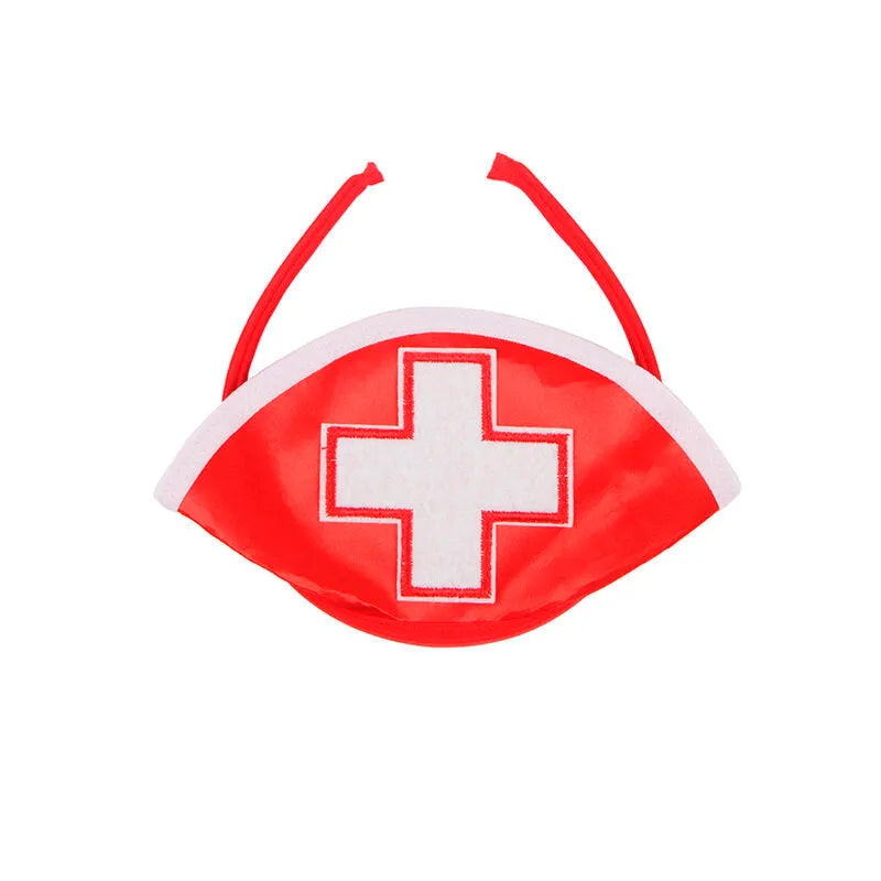 Bandeau rouge avec croix blanche, accessoire de costume d'infirmière sexy, design séduisant et élégant.