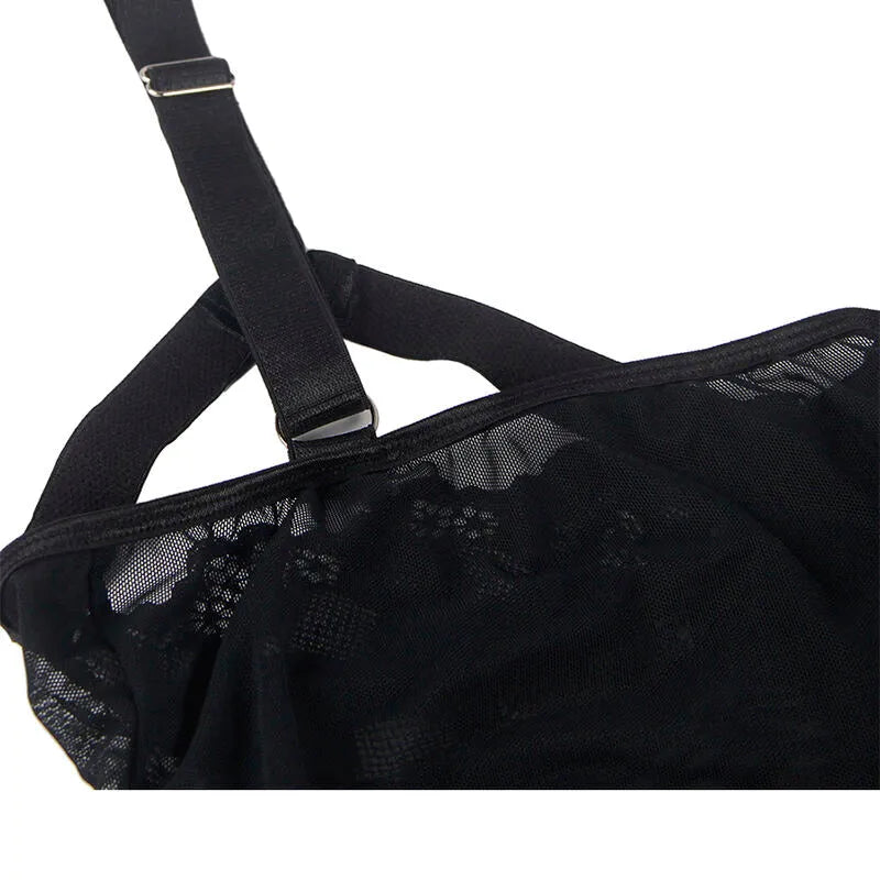 Teddy Sexy Slim Lace Garter Noir Subblime Dentelle Sensuelle Ajusté Élégant