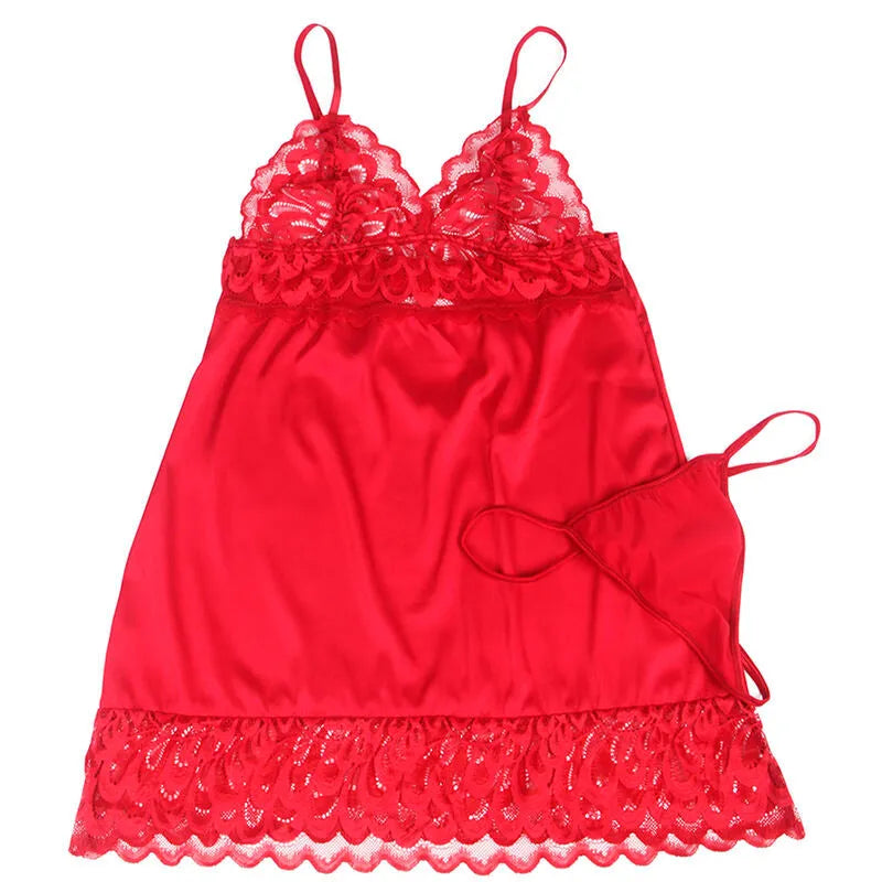 nuisette florale dentelle rouge Subblime élégante sexy confortable ajustable délicate décolleté plongeant coupe flatteuse extensible douce polyester élasthanne