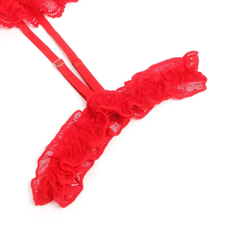 Teddy Sexy Slim Lace Garter Rouge Dentelle Élégante Jarretière Subblime