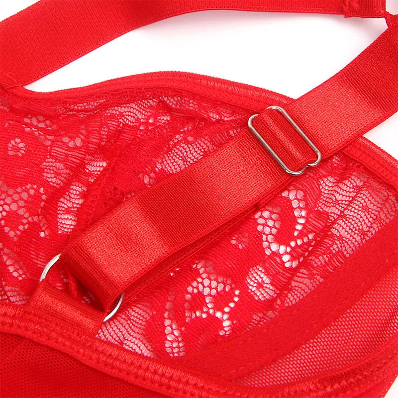 Teddy Sexy Slim Lace Garter Rouge Dentelle Élégante Jarretière Subblime